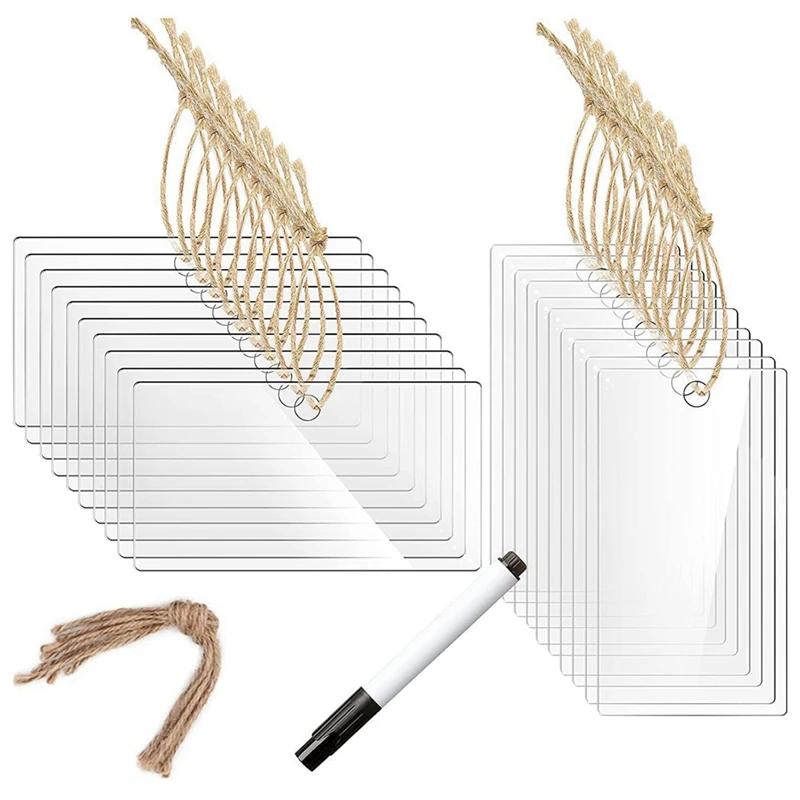 

Акриловая этикетка, пустая буровая многоразовая подвесная корзина, бирки для DIY мебели, Рождественское украшение, корзина, корзина для хран...