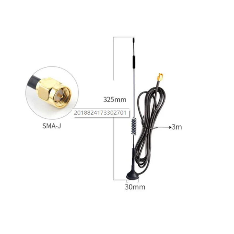 

Всасывающая антенна 4G Full Netcom, совместимая с GPRS / GSM / 3G / 4G / NB-IoT/LTE, с высоким коэффициентом усиления 5 дБи, кабель RG174 3 м