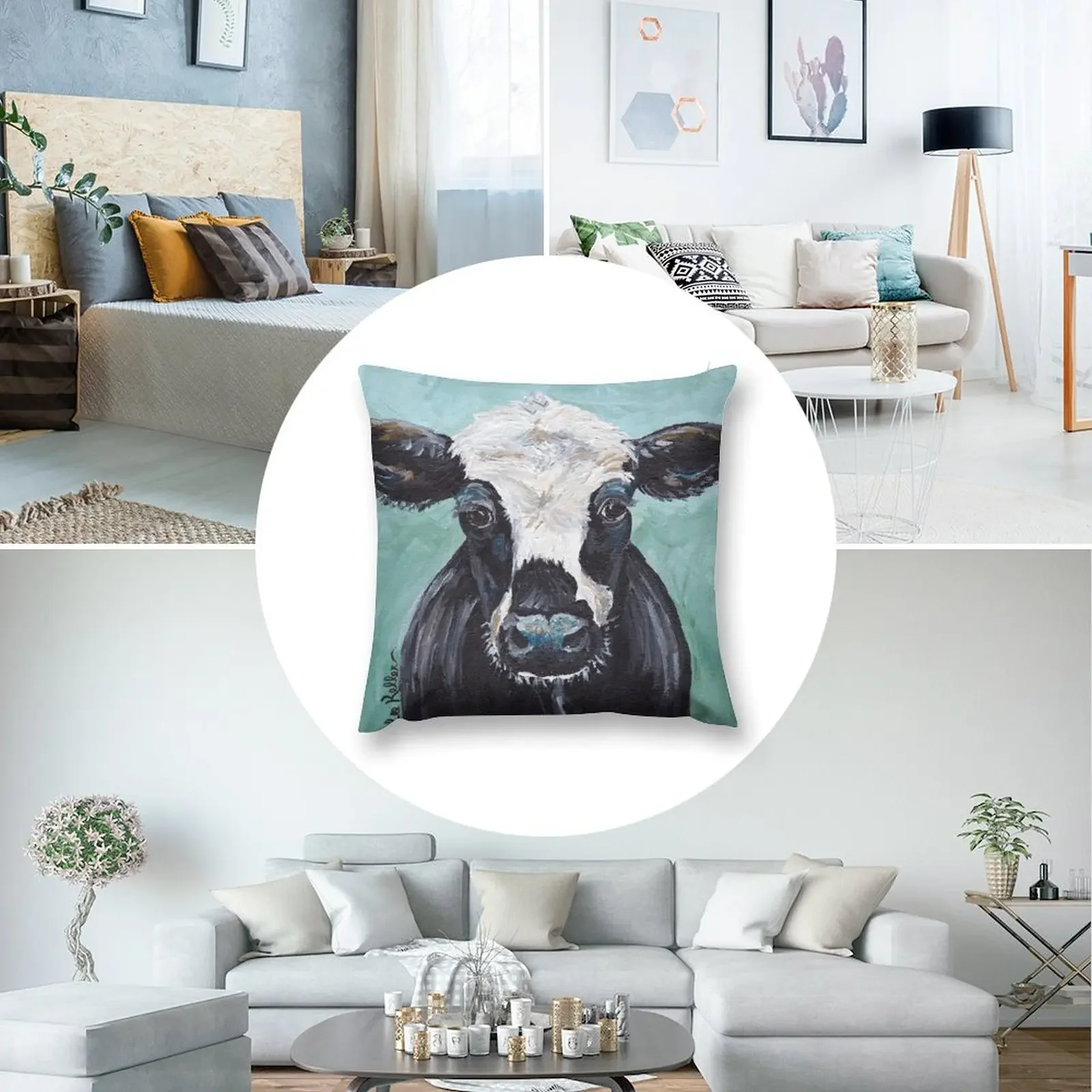 Искусство коровы принт Maybelline декоративная подушка осеннее украшение подушки для