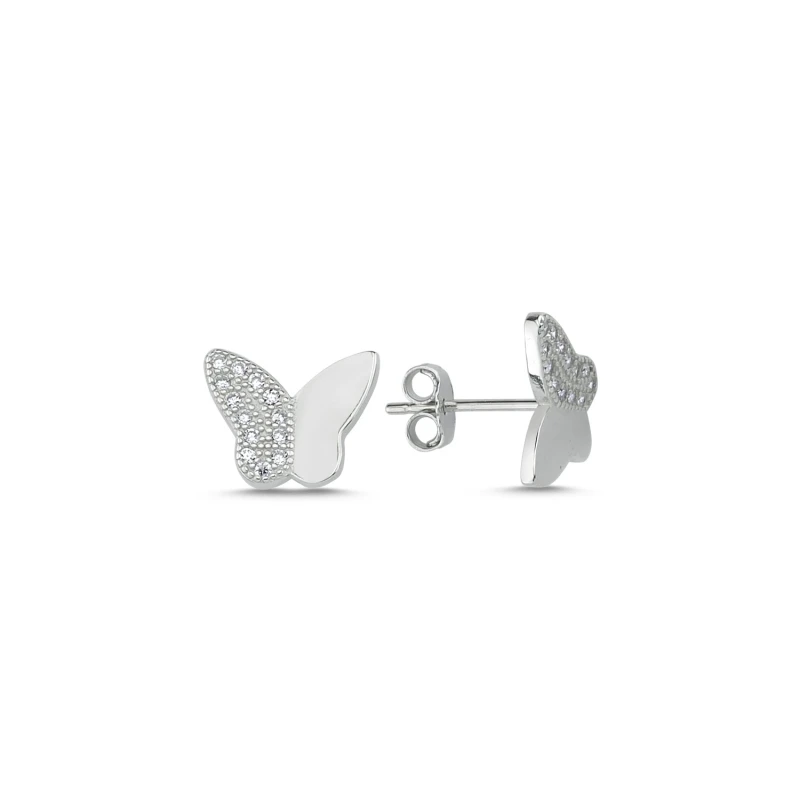

Silver 925 Sterling Zircon Butterfly Earrings