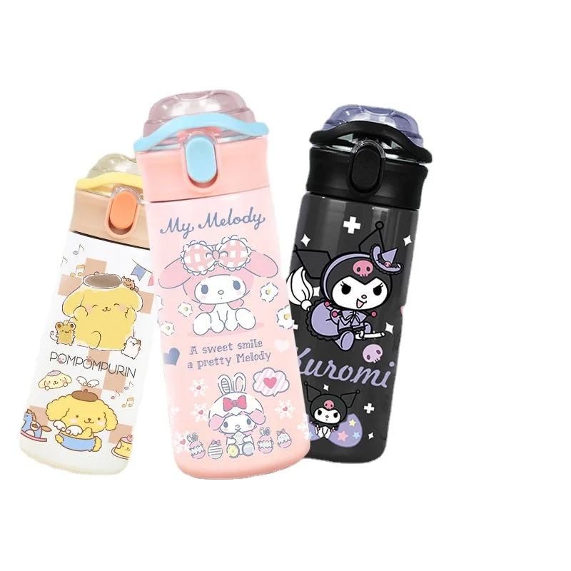 

2022 New Creative Sanrio Yugui dog Melody Kuromi cartoon mug 304 stainless steel cute student water cup children's gift