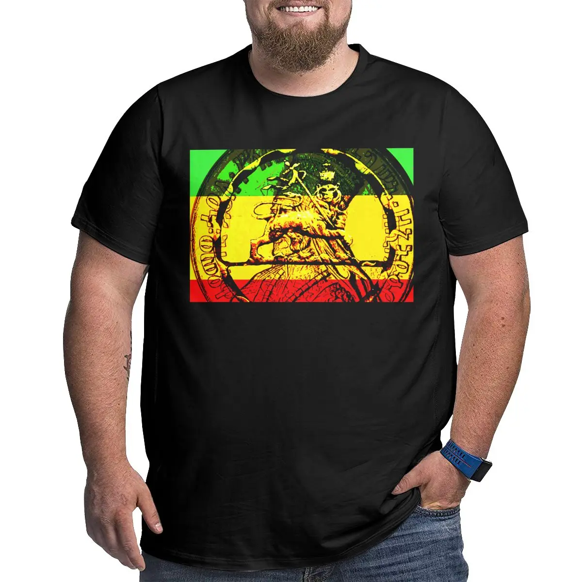 

Rasta Lion Of Judah Big Size Novelty Oversized T-shirt Humor Graphic Big Tall Man Oversized Tops Tees