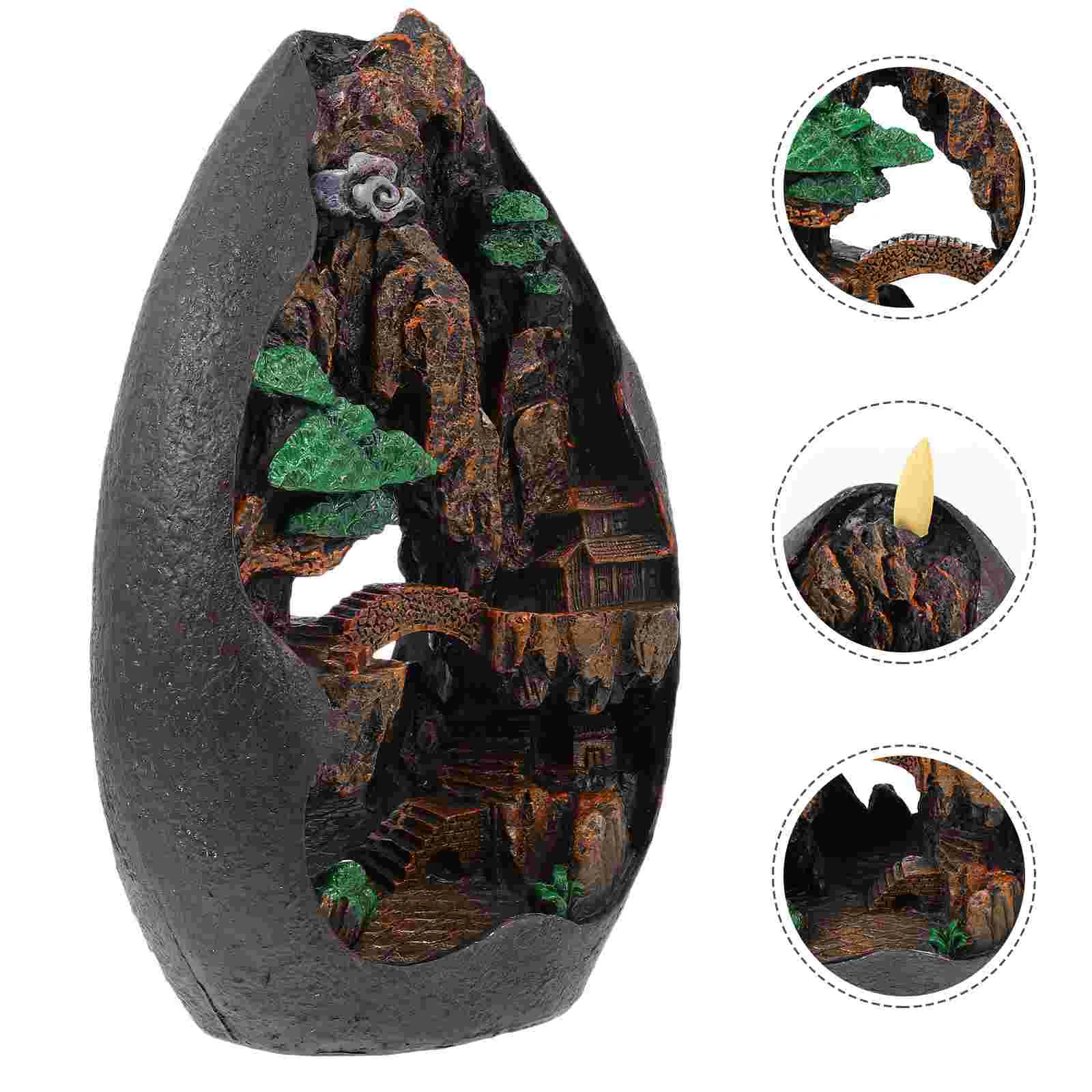 

Exquisite Waterfall Aroma Stove Decor Resin Incense Burner Adorn Home Handcraft Prop