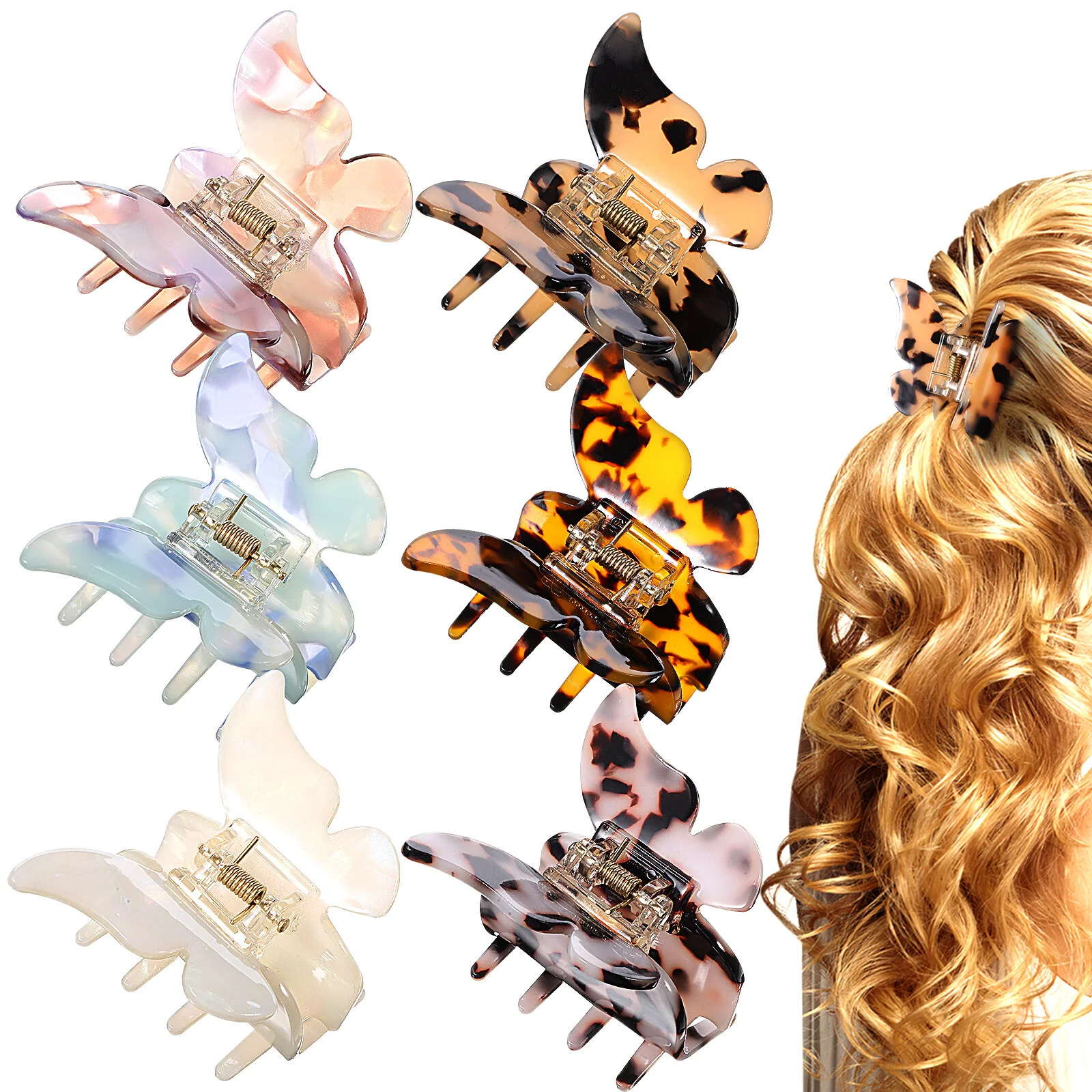 

6 Pcs Butterfly Claw Clips Fashion Hair Clips Jaw Clips for Women and Girls