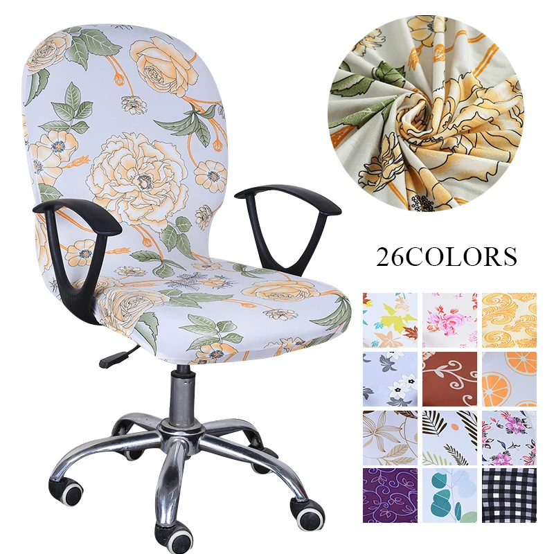 

One-Piece Elastic Chair Covers Anti-dirty Jacquard Office Chair Slipcover Office Computer Seat Chair Cover Removable Slipcovers
