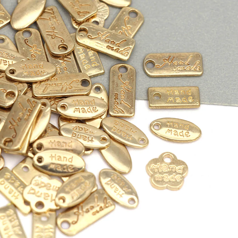 Золотые металлические метки прямоугольные овальные Цветочные этикетки ручной