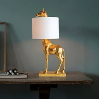 nordic giraffe table lamp resin golden white desk lamp creative decorative art living room study bedroom bedside lustre lamp