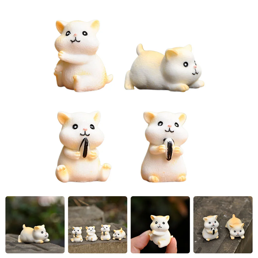 

Hamster Figurines Mini Miniature Toy Animal Landscape Ornaments Bonsai Statue Playsets Small Playset Micro Topper Cake Figure