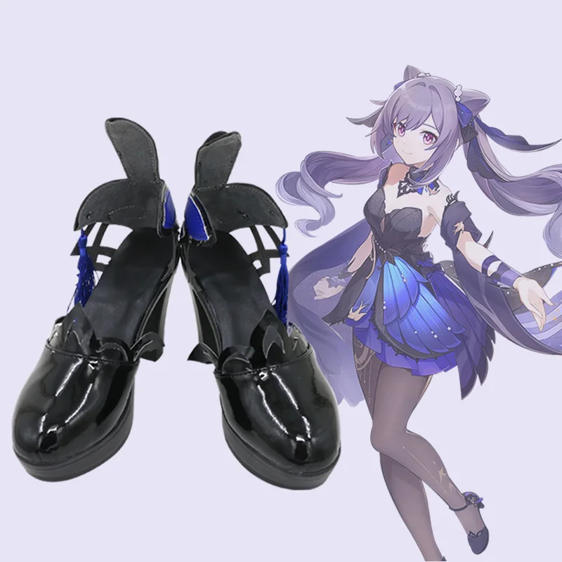 

Genshin Impact Keqing Cosplay Shoes New Skin Uniform Latern Rite Outfit Ke Qing Formal Dress Game Halloween