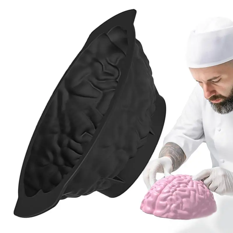 

Halloween Brain Mold DIY Silicone Humans Brain Cake Molds Cake Decoration Baking Tools Halloween Creative Brain Silicone Mold