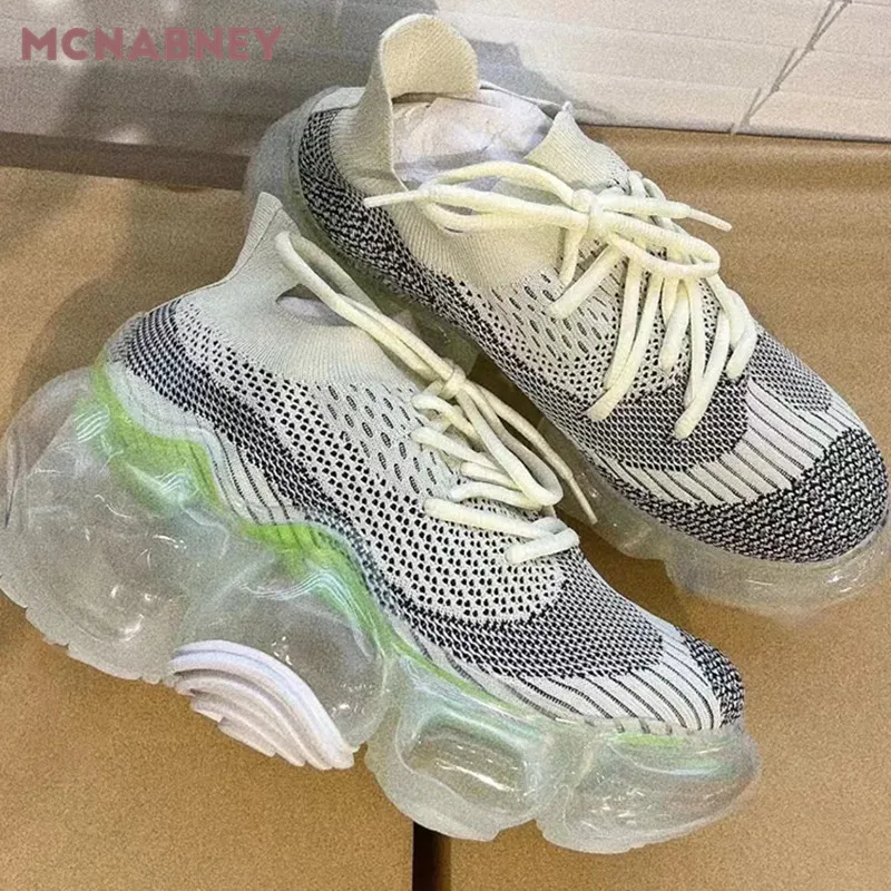 Heightening Thick Bottom Casual Sports Shoes Spring New Retro Lace Korean Version Niche Women's Singles Shoes Mesh Sports Shoes