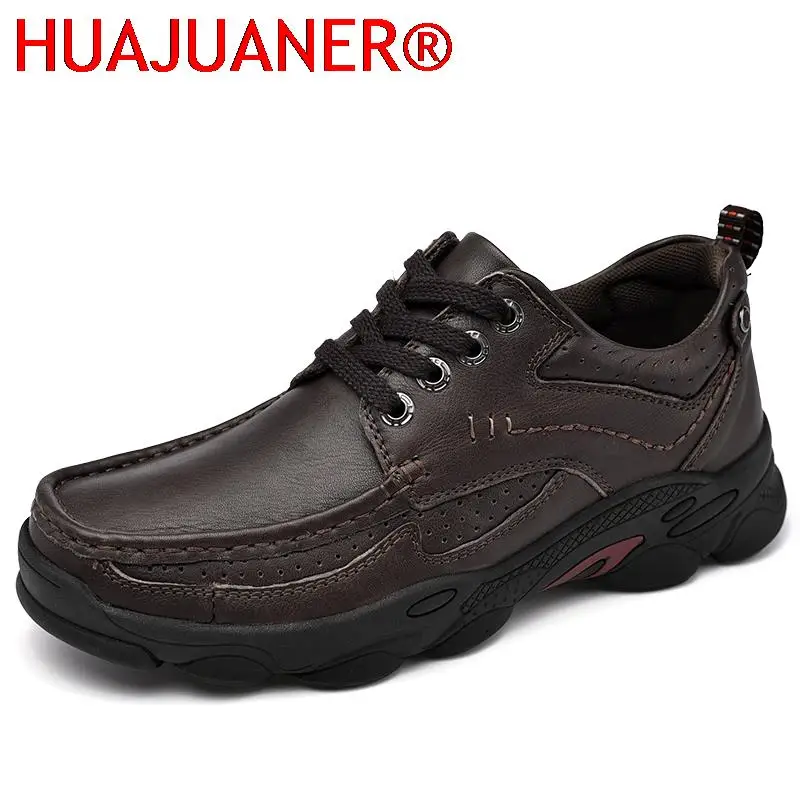 

High Quality Men's Genuine Leather Shoes Comfortable Luxury Man Casual Shoes Outdoor Tooling Cow Leather Sneakers Big Size 38-48