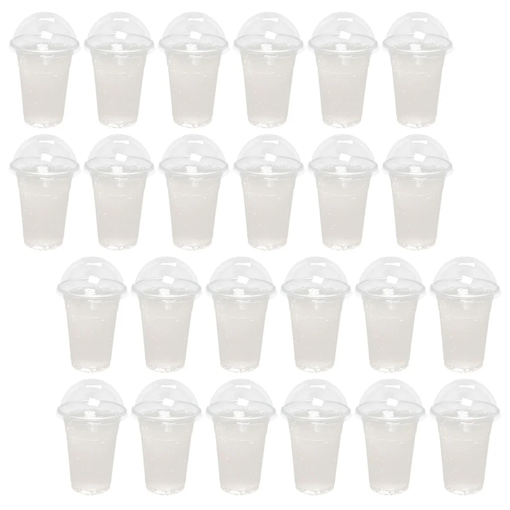 

50 Pcs Plastic Cups Clear Disposable Cups Lids Cup Cold Drink Cup