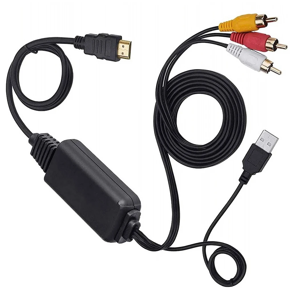 

HDMI-compatible to AV Adapter 1080P Cable Video Audio USB Powered 2m