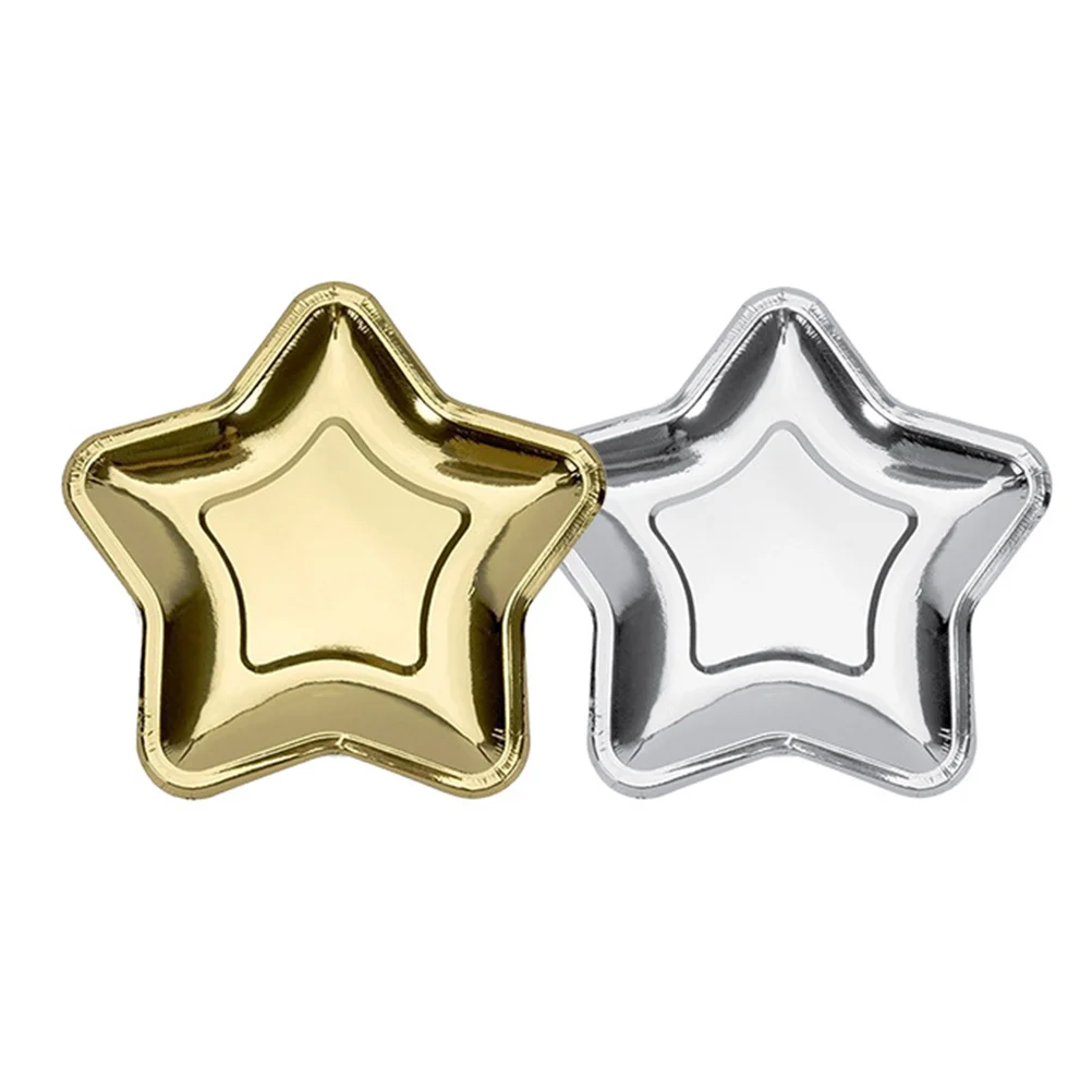 

Plates Paper Party Gold Plate Star Christmas Dinner Supplies Littledisposable Tableware Bulk Dishes Salad Decorations