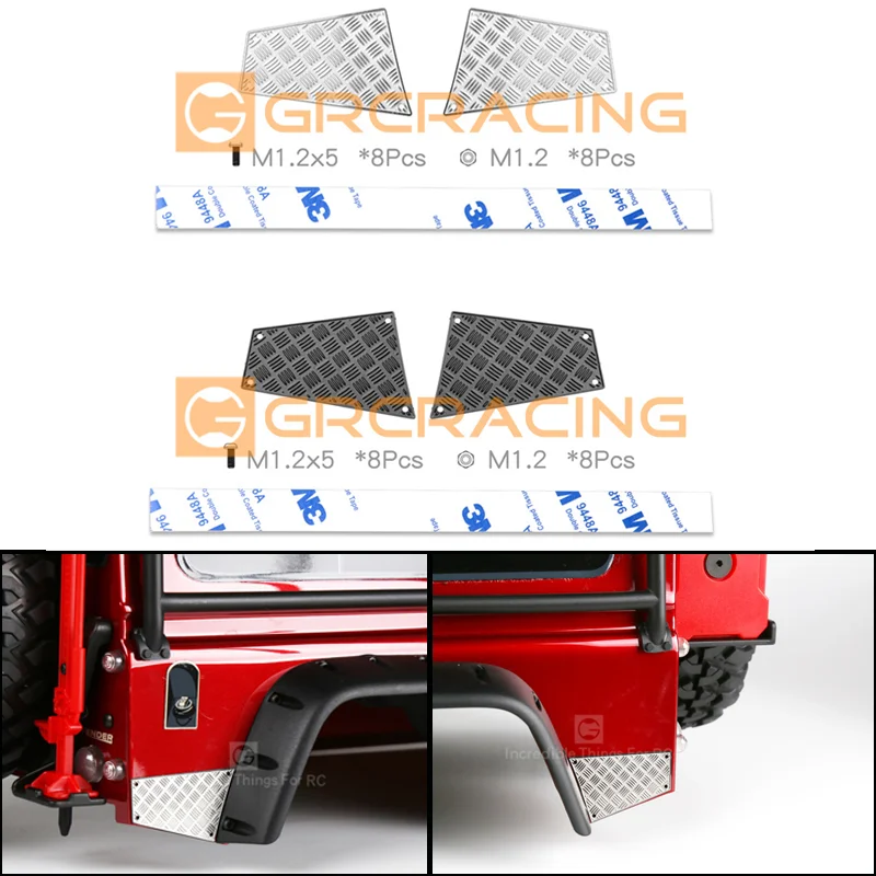 

Полицейская задняя противоскользящая пластина, металлическая накладка на заднюю часть автомобиля, корпус для 1/10 RC Crawler Car Traxxas TRX4 Defender, детал...