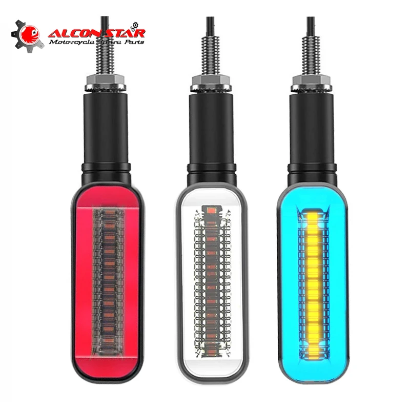 

Alconstar-1 Pcs Motorcycle LED Turn Signals Built LED Relay Motorcycle Flasher Stop Signals M10 Universal Turn Signal Waterproof