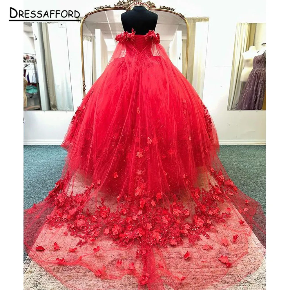 

Sparkly Quinceanera Dresses 2023 With Cape Beaded Lace Ball Gown Crystal Appliques Party Dresses Vestido De Quinceañera