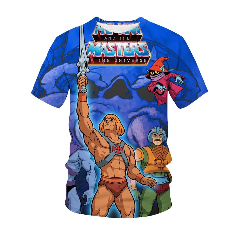 

Oversized Streetwear Cartoon Universe Masters 3D Printed T Shirt Men Women Crew Neck T Shirt Fashion
