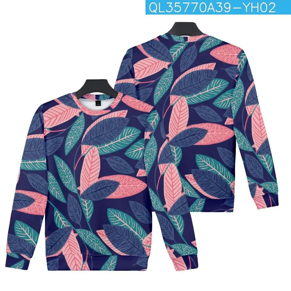 

Autumn Cartoon Color Leave Printed O-Neck Sweatshirt Fashion Casual Men Women Long Sleeve Pullover Harajuku Hoodies
