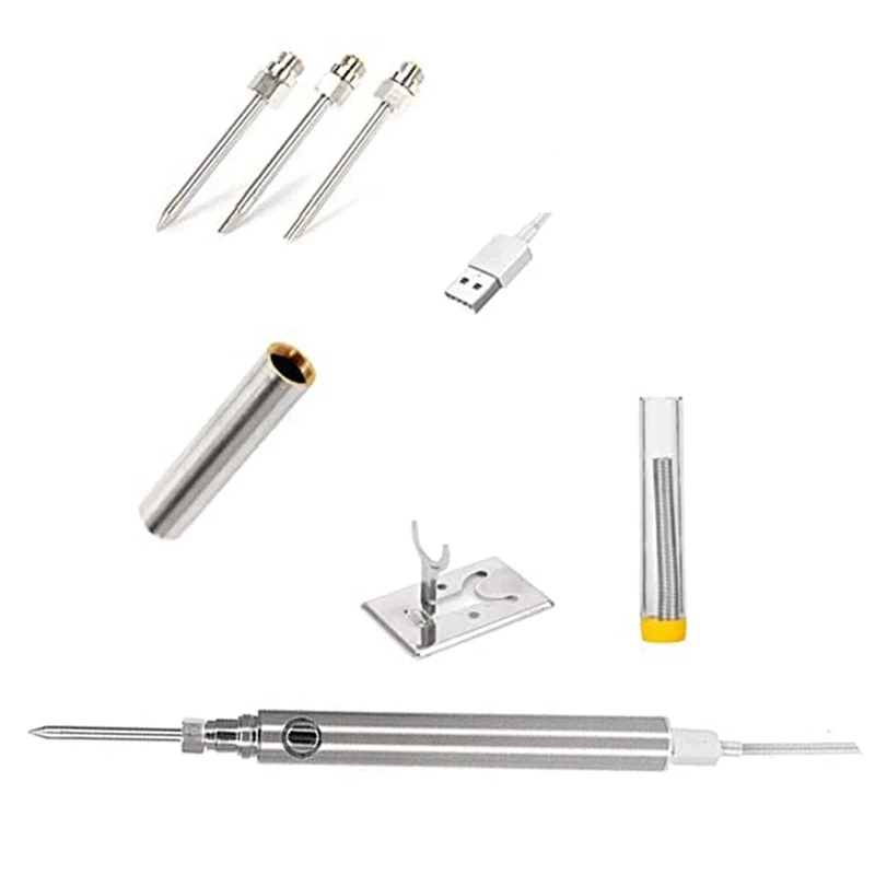 

SEWS-5V 15W Cordless Portable USB Soldering Iron With 3 Tips Wireless 1100Mah Battery Powered, Electronic Soldering Tool Pen