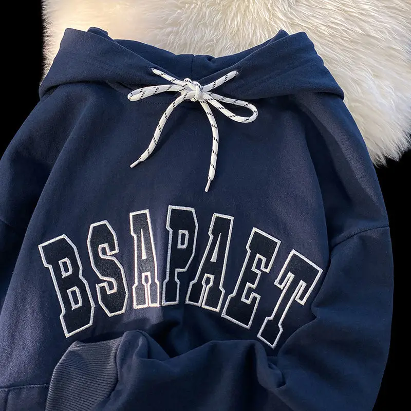 

Толстовка Женская с длинным рукавом, Свободный свитшот в винтажном стиле, с надписью и вышивкой, осень 2022