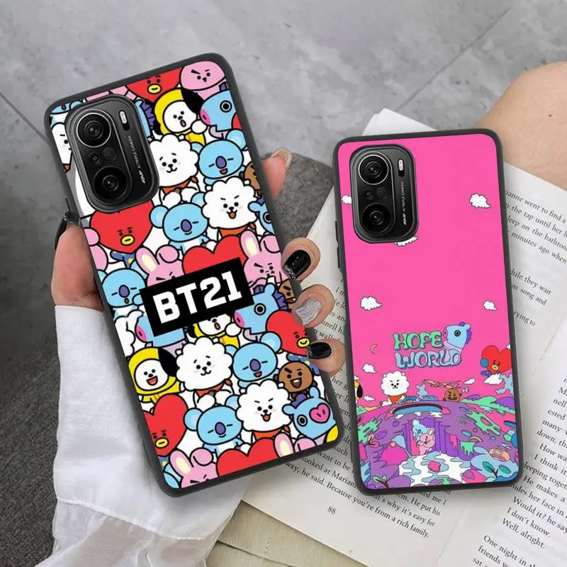 

Cute Cartoon BT21 kpop Phone Case for Xiaomi Mi Note 11 10 9 8 6X 11X Lite 9T CC9 Pro SE