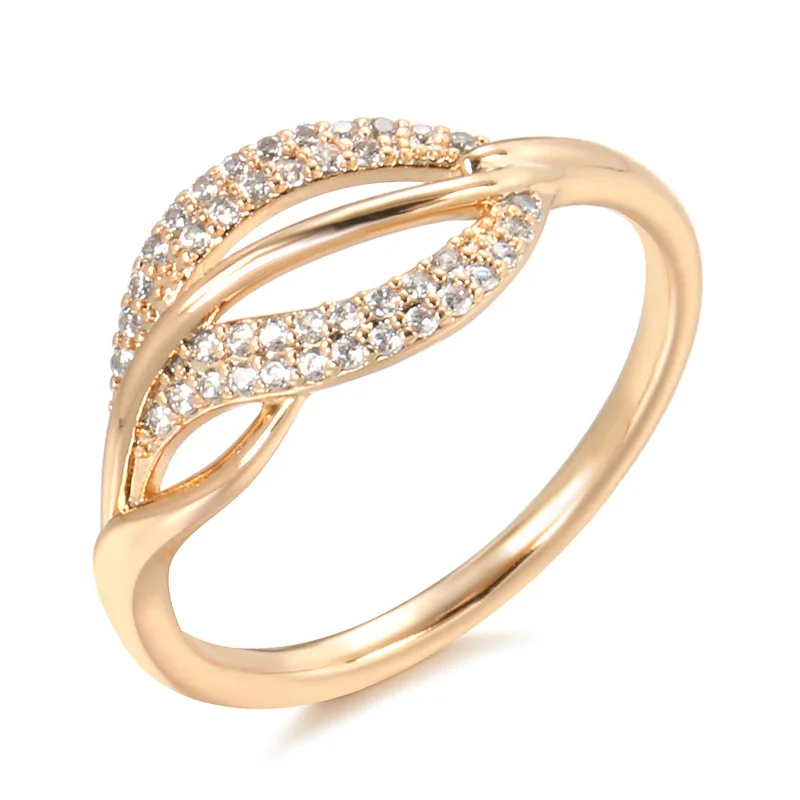 

2022 Luxury Wedding Oval Ring 585 Rose Gold Micro Wax Inlay Natural Zircon Hollow Flower Rings Women Fashion Fine Jewelry
