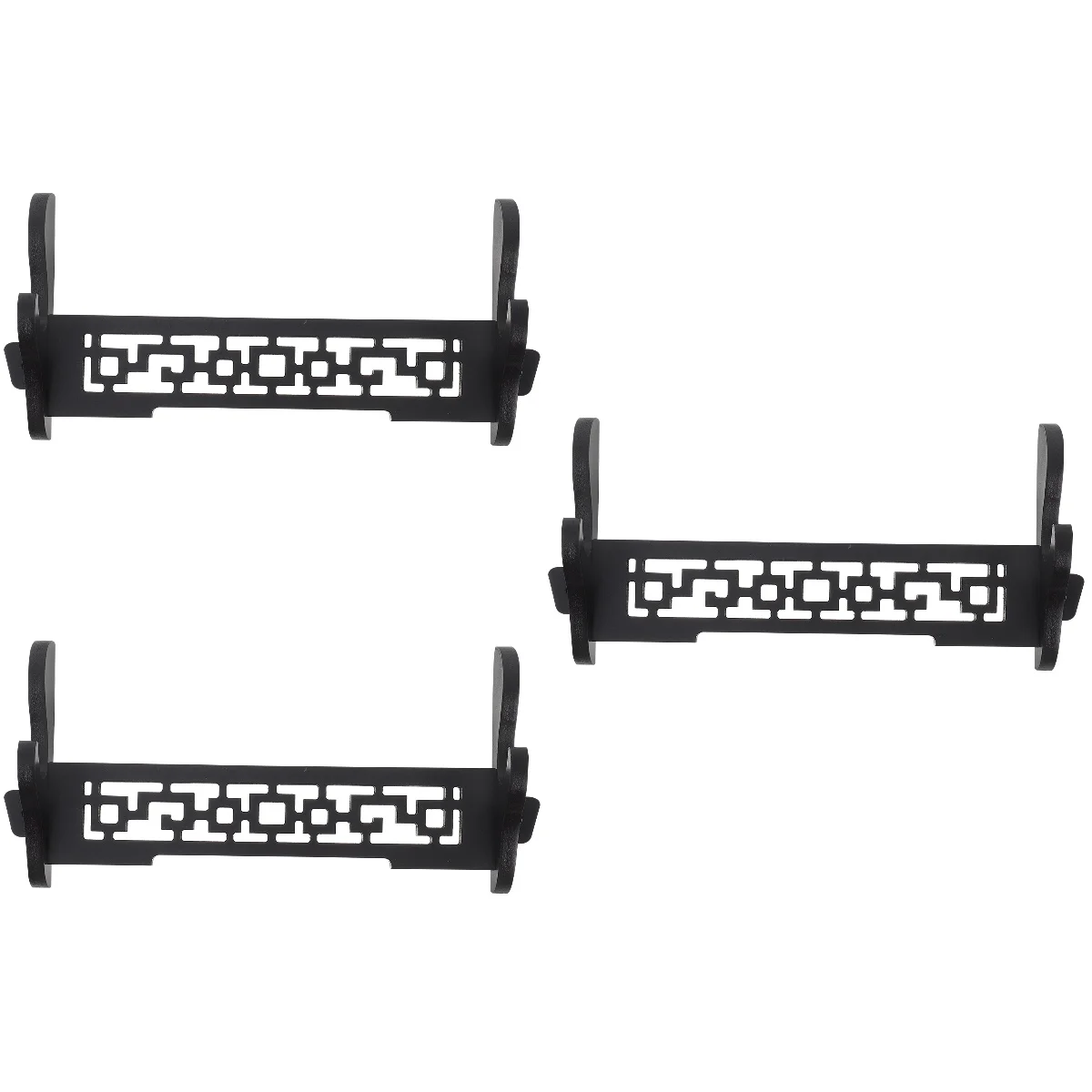 

3 PCS Wall Mounted Holder Bracket Swords Display Storage Katana Wooden Flute