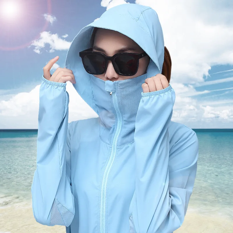 Women Summer Coat Sun Protection Jacket Top UV Protection Summer Outdoor Sun Protection Cloth Summer Outdoor Traveling Hoodies
