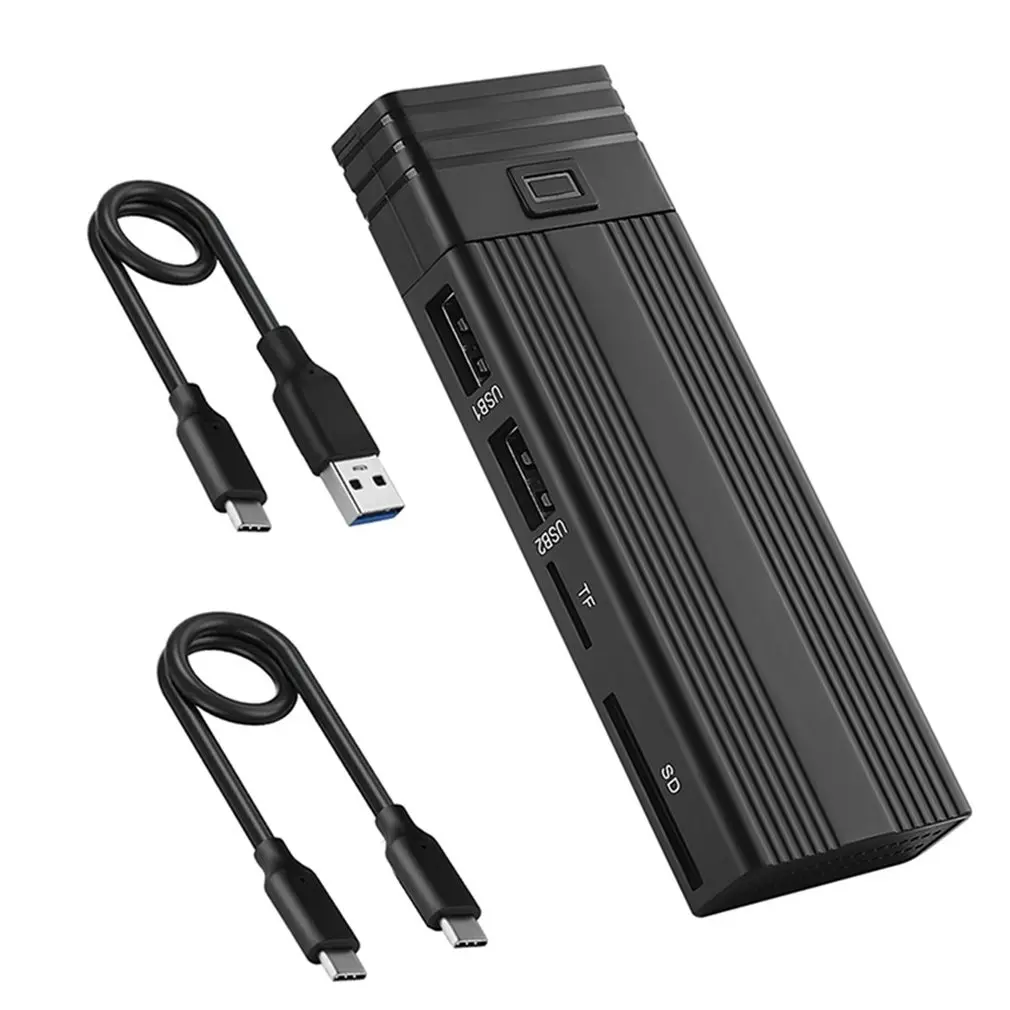 Фото Коробка для жесткого диска USB3.1, портативный концентратор TypeC, двойной протокол SATA/NVME, драйвер не требуется, совместимый корпус для жесткого диска, Прямая поставка №2