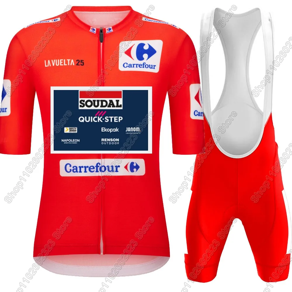 Фото Комплект велосипедного трикотажа Spain Tour Soudal Quick Setp 2025 года, одежда для велосипеда, рубашки для шоссейного велосипеда, шорты для велосипедного нагрудника, MTB Ropa Maillot №2