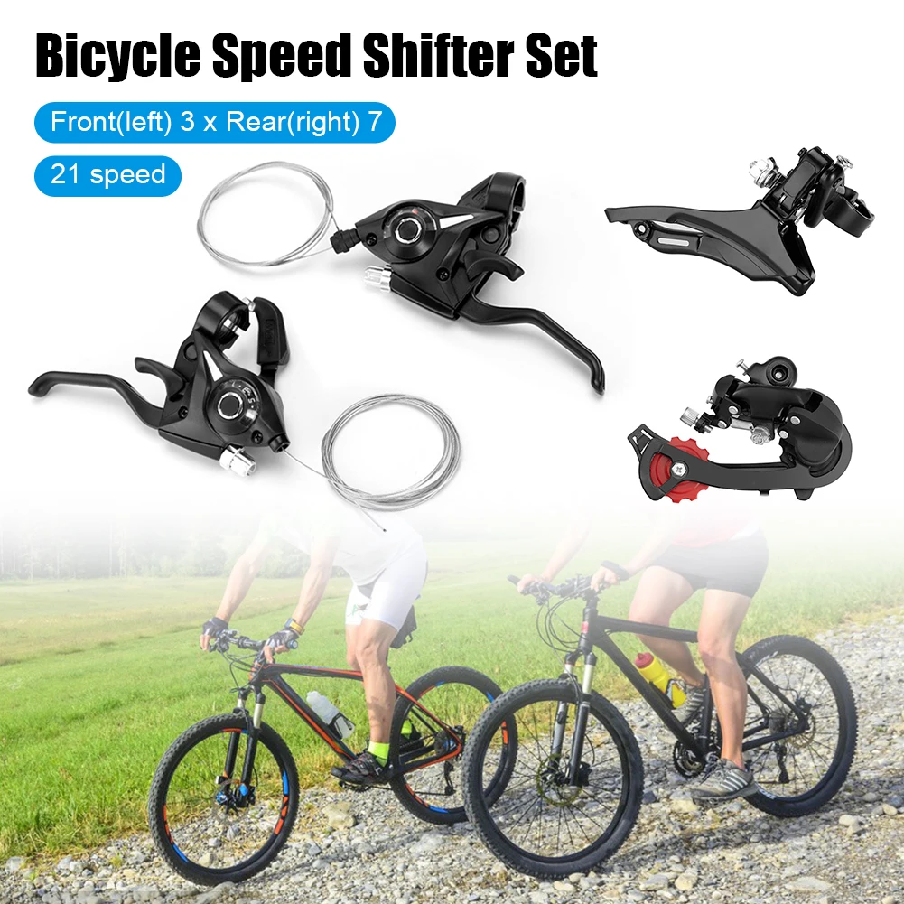 

3x7 Bicycle Transmission Set 21 Speed Front / Rear Derailleur Left / Right Finger Derailleur For Cycling Bike Part Accessories