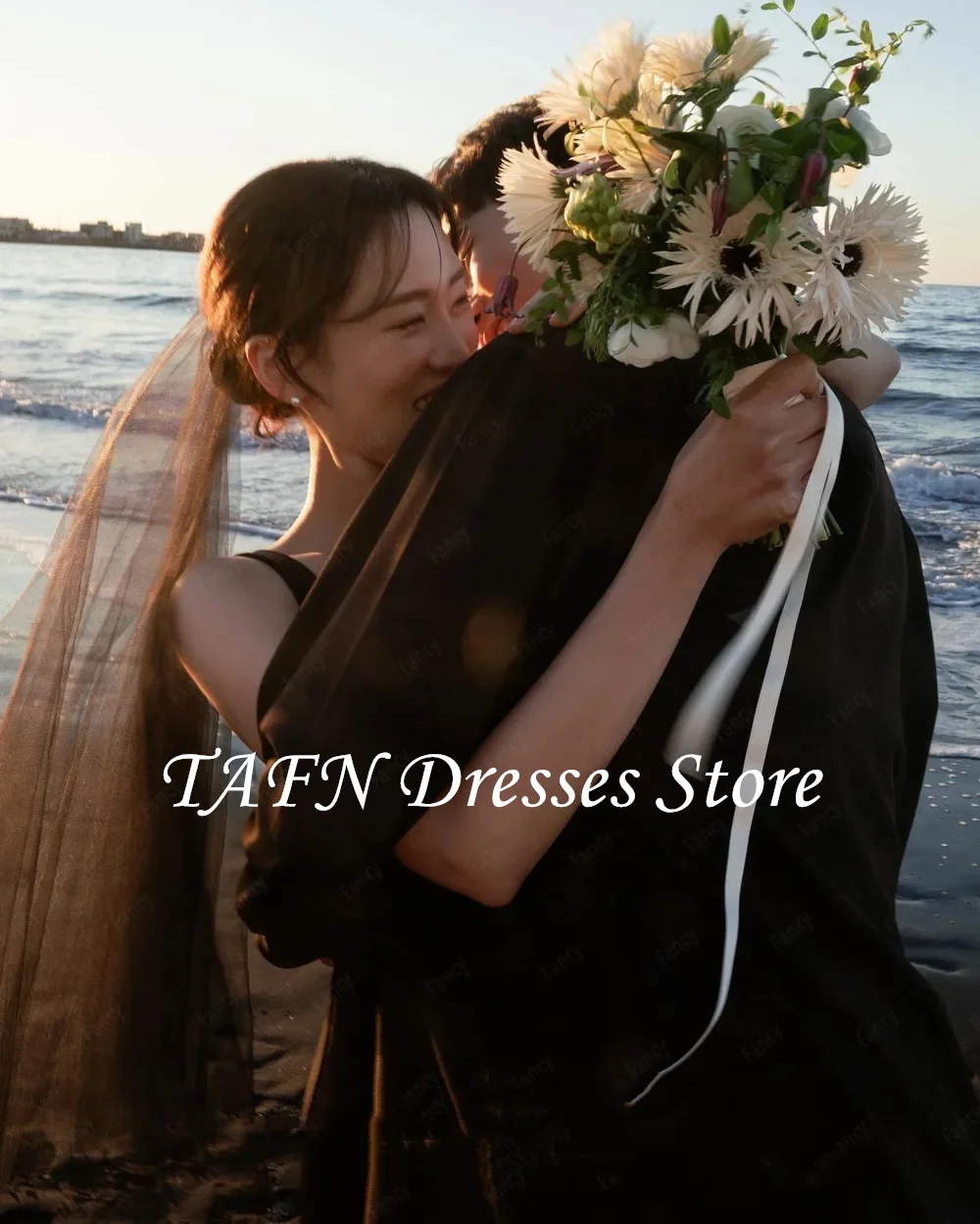 TAFN Лаконичная Черная Русалка Корея Свадебная Фотосессия Спагетти Ремни