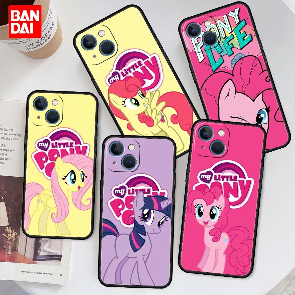 

My Little Pony Horse Anime Case for iPhone 13 12 11 X XS Pro Max 6 6s 7 8 Plus SE XR 12pro 13pro Mini Black Soft Cover Silicone