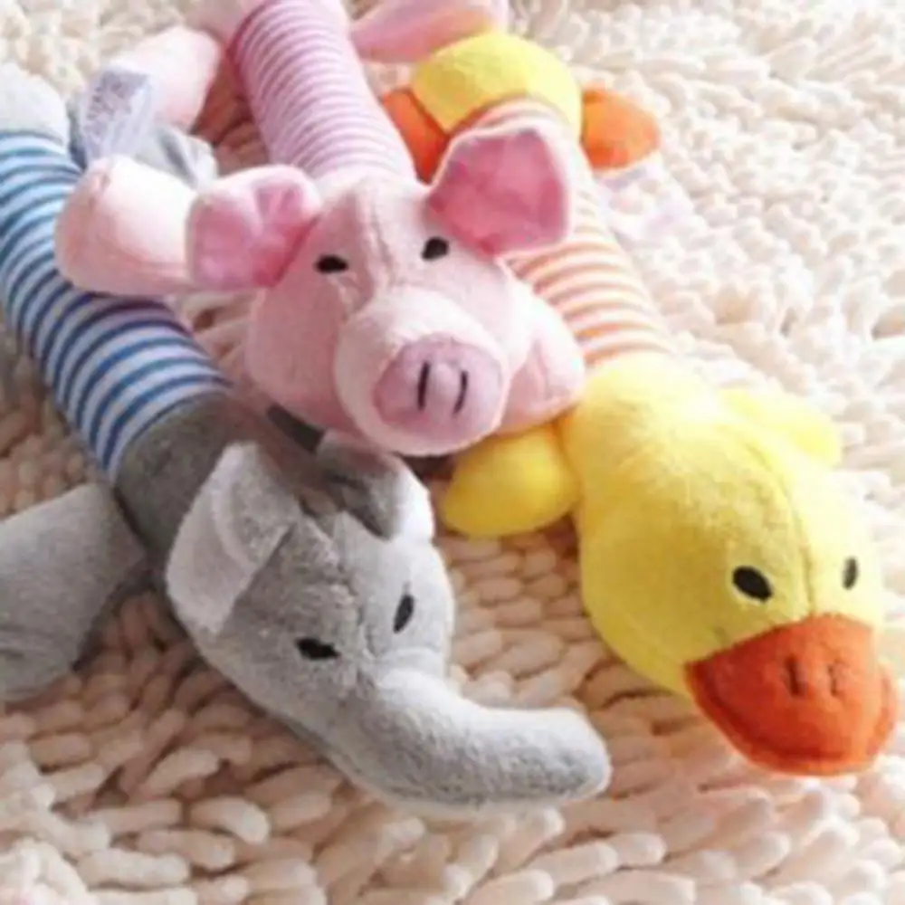 

Cute Dog Toy Pet Puppy Plush Sound Chew Squeaker Squeaky Pig Elephant Duck Toy Funny Durable Chew Molar Toy Pets Supplies