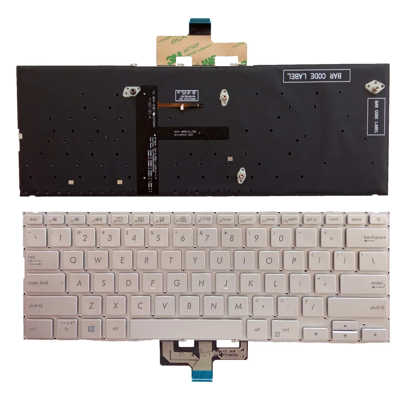 

US silver Backlit Keyboard Asus ZenBook UX433 UX433FA UX433FN UX433FQ UX433FAC