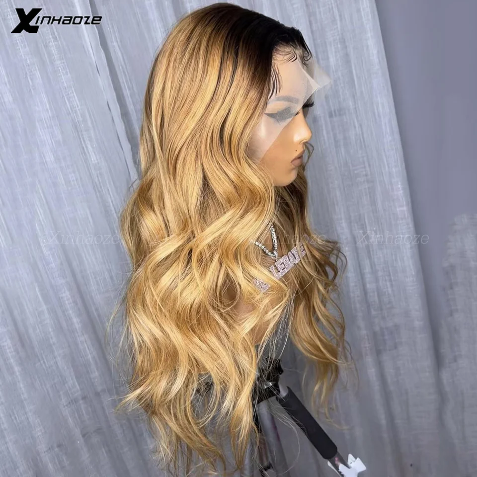 Парик с эффектом омбре 13x 6 медовая блондинка 1B/27 на сетке спереди человеческие