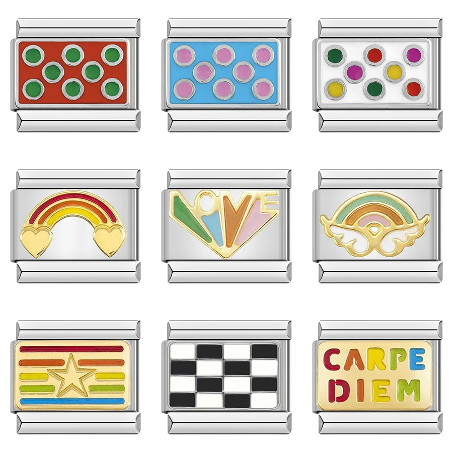 Hapiship новые оригинальные очаровательные итальянские звёзды-Бабочки Цвета ромашки подходит для браслета 9 мм Изготовление ювелирных изделий из нержавеющей стали DJ512