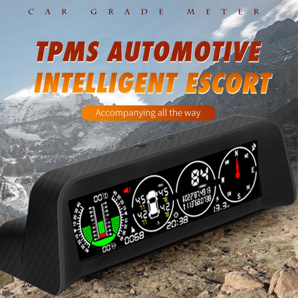 X91 3in1 Car GPS HUD TPMS For All Car Speed Slope Meter Inclinometer Auto Compass With 4pcs External Tire Pressure Sensor