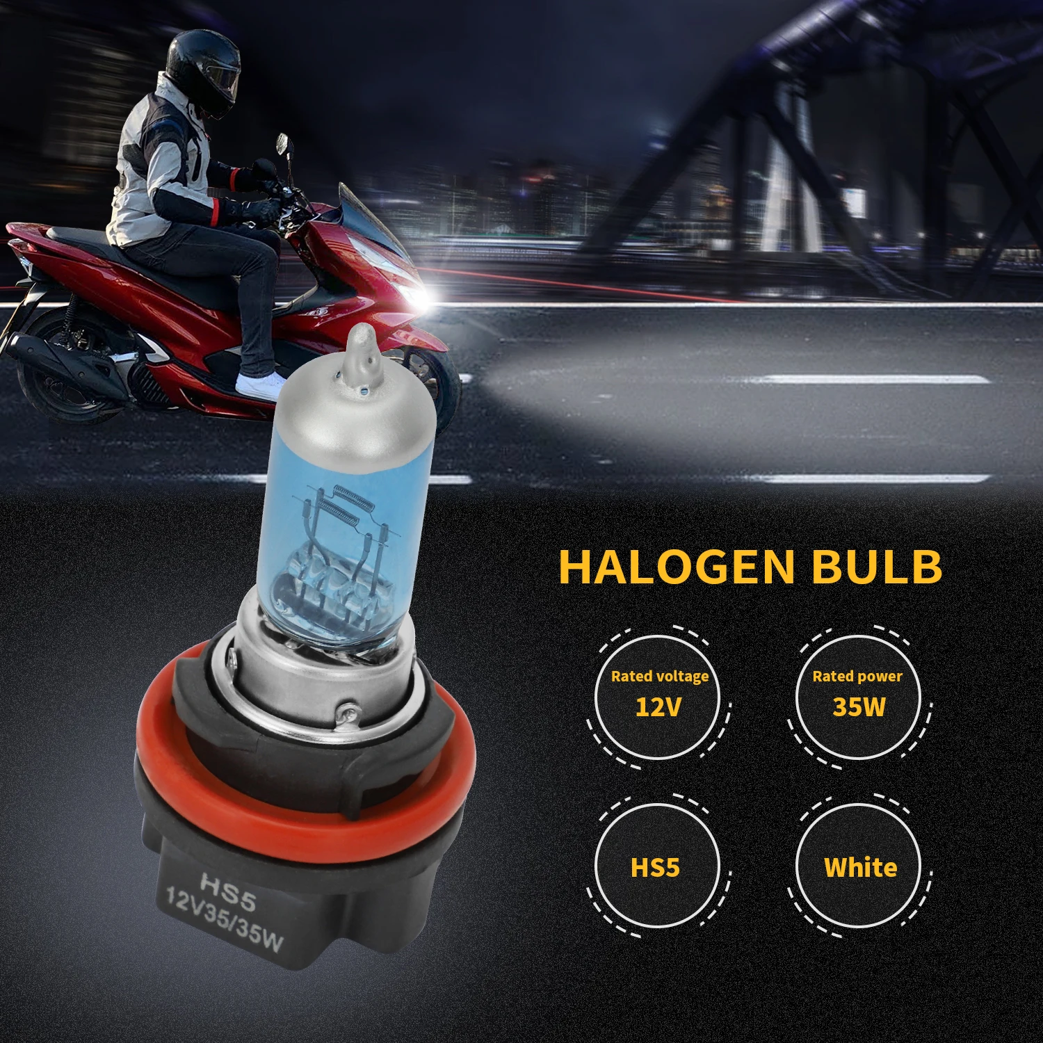 Комплект из 2 галогенных белых ламп HS5 12 в 35/35 Вт для Honda PCX 125 PCX150 Suzuki V50 V50G |