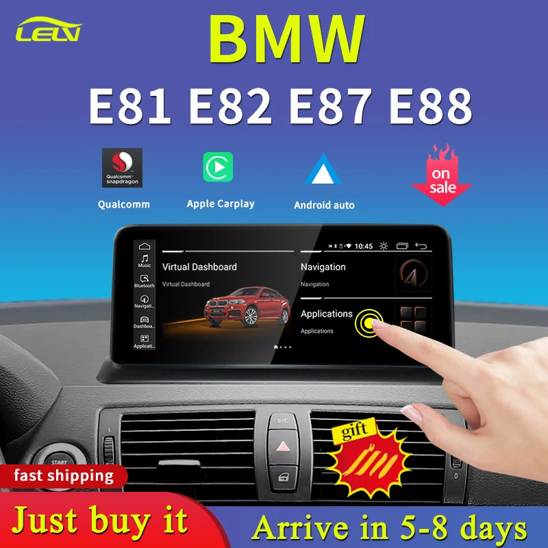 Восьмиядерный процессор Qualcomm 8 Гб 64 ГБ Android 10 Bluetooth для BMW 1 серии E81 E82 E87 E88