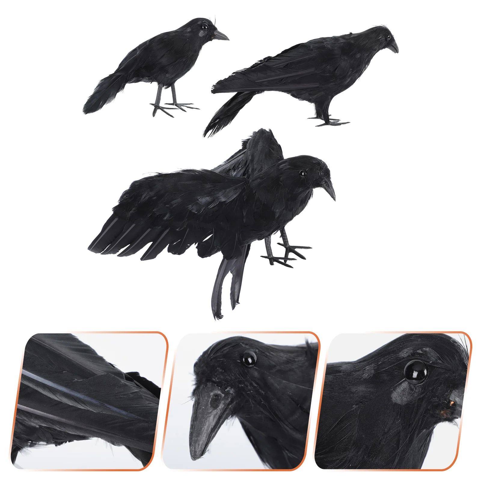 

Fake Crowsanimal Figurine Crow Bird Ravens Birds Black Decor Statuepartyfigures Garden Micro Forest Miniature Artificial Easter