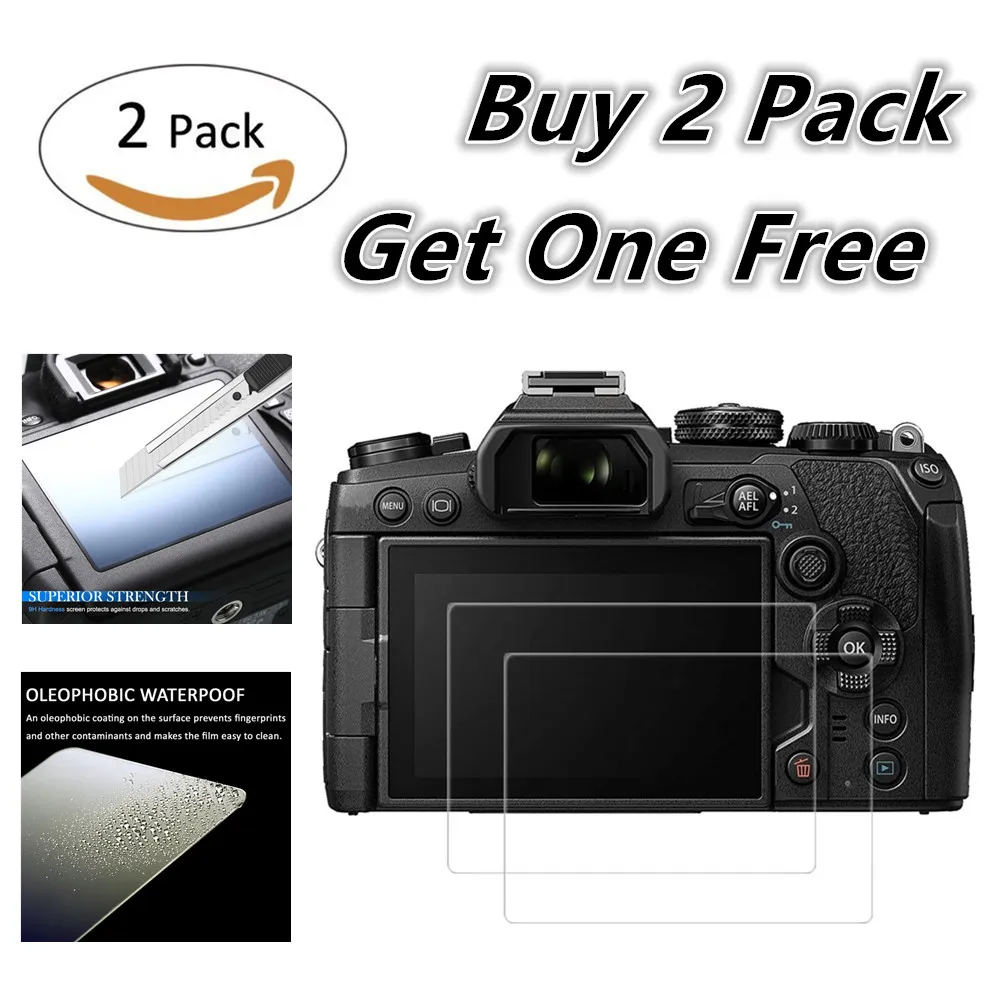 Фото 2x стеклянная защитная пленка для ЖК-экрана для Olympus OM5 TG7 TG6 TG5 E-P7 EP5 E-PL10 E-PL9 EPL8 EPL7 EPL6 PEN-F EM1 EM5 EM10 Mark II III IV №1