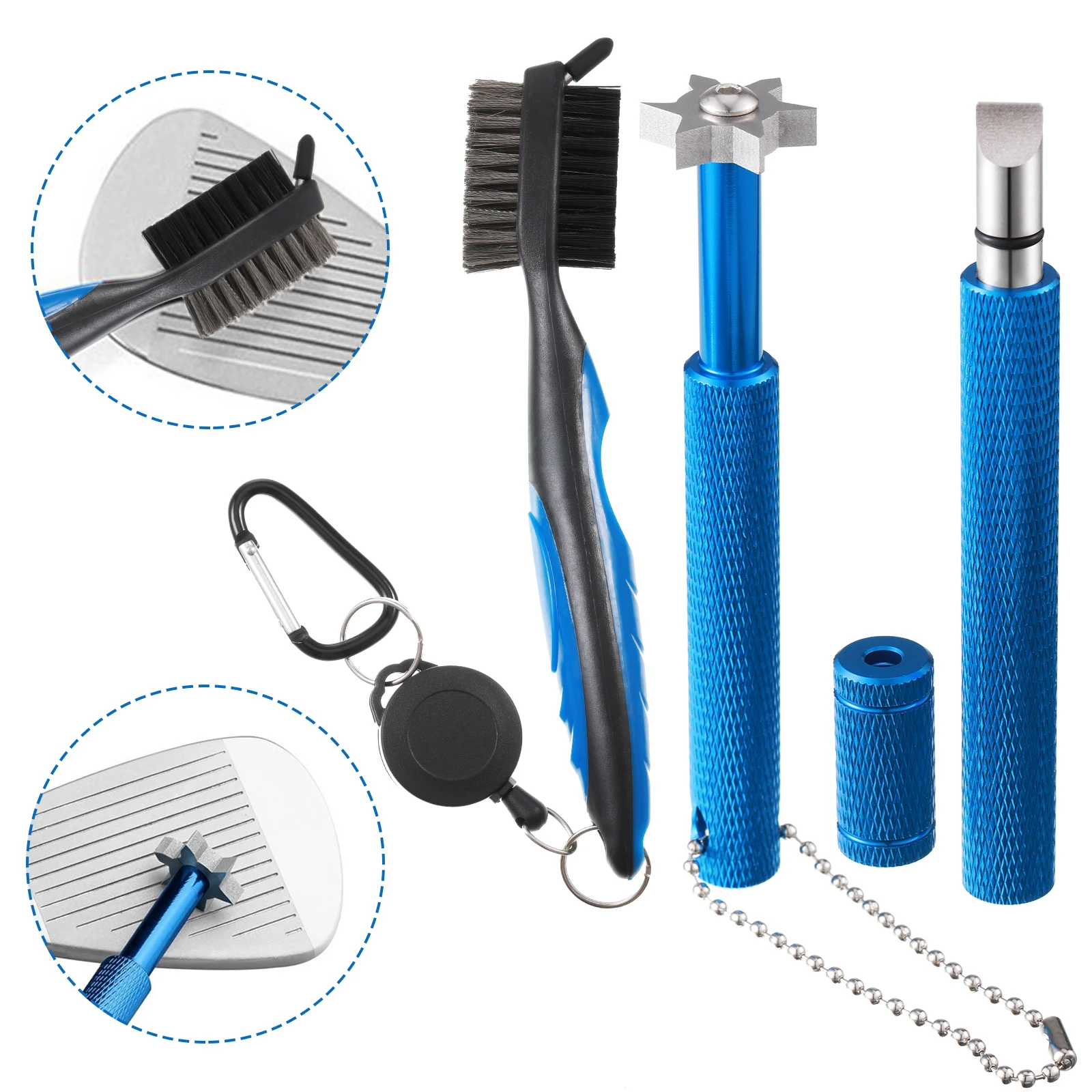 

Waterproof Double Sided Golf Clean Brush Anti-skidding Golf Groove Sharpener Stable Durable Cleaning Tool Brushes for Ball Club