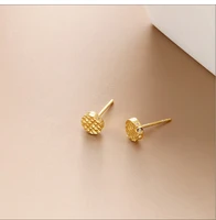 korean version sterling silver plated k gold simple small earrings womens round high grade sense versatile earrings do not fade