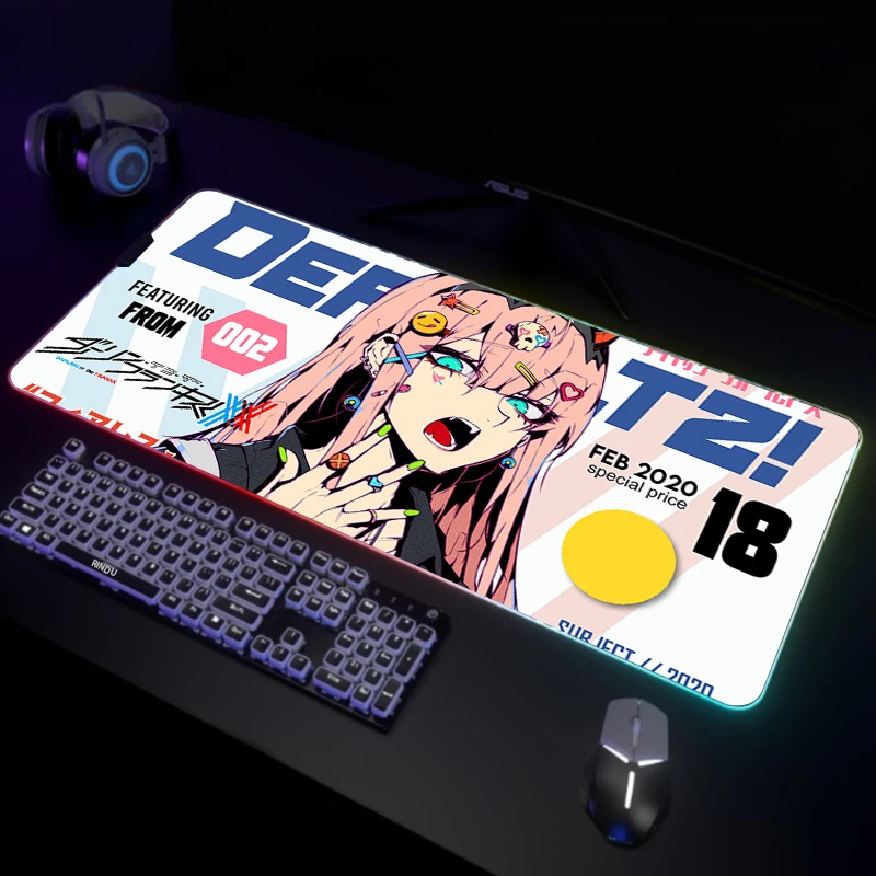 

Large LED Desk Mats XXL RGB Computer Mousepad Cyber Girl 90x40cm Backlight Keyboard Mat Table Pad Gamer Luminous Mousepads