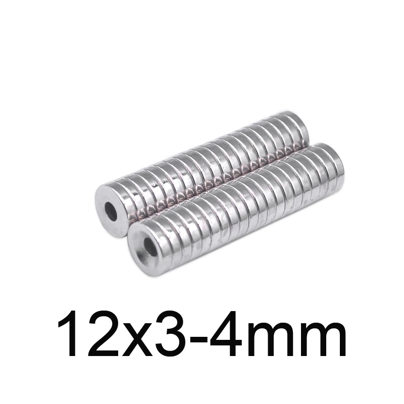 10 ~ 500 шт. 12x3-4 мм N35 Stong неодимовые магниты диск 12x3 отверстие 4 небольшой диаметр