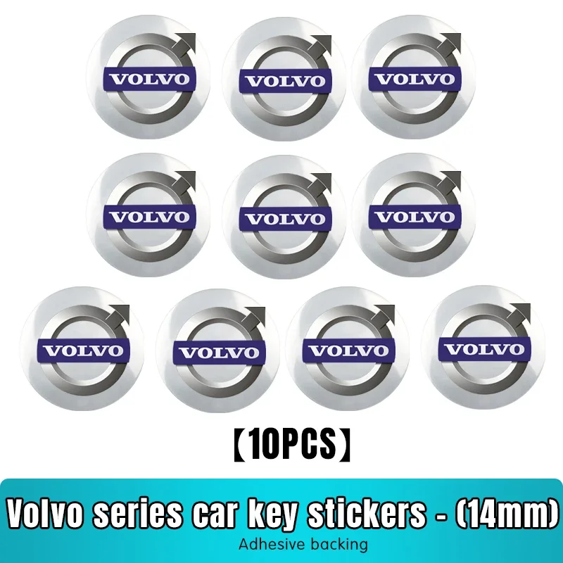 

10 шт., металлическая эмблема для ключа автомобиля, наклейка, аксессуары для Volvo XC90 XC60 C30 T6 S60 C70 XC40 V40 XC70 V70 V60 V50 S80 S40 AWD V90 S90