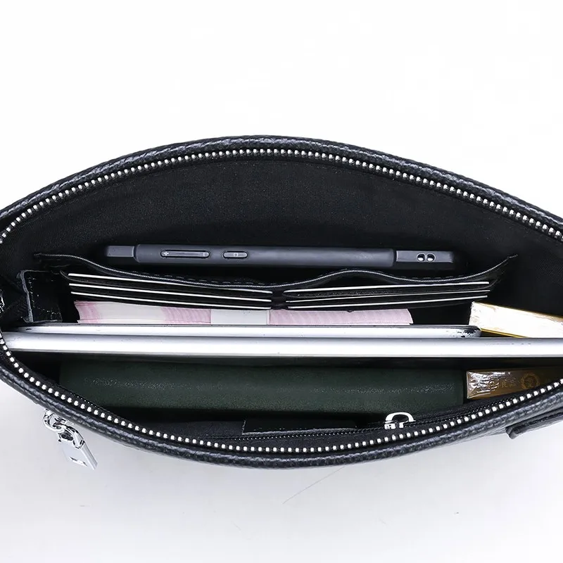 Мужская сумка из натуральной кожи длинный кошелек большая вместимость браслет с